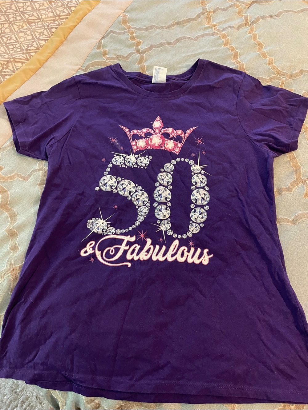 50 & Fabulous Purple Graphic Tee